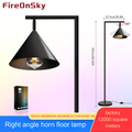 Adult: yes - Sophisticated Floor Lamp with Contemporary Horn Silhouette Ideal Accent Piece for Lounge Areas---HCP055