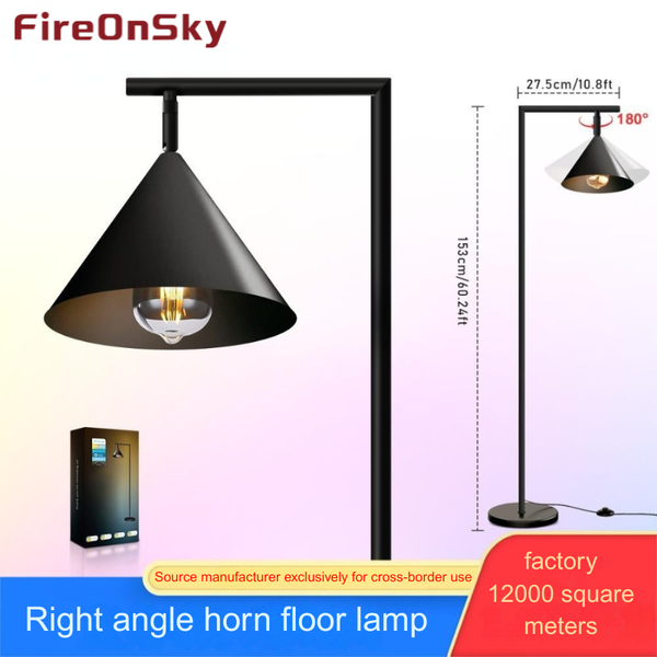 Adult: yes - Sophisticated Floor Lamp with Contemporary Horn Silhouette Ideal Accent Piece for Lounge Areas---HCP055