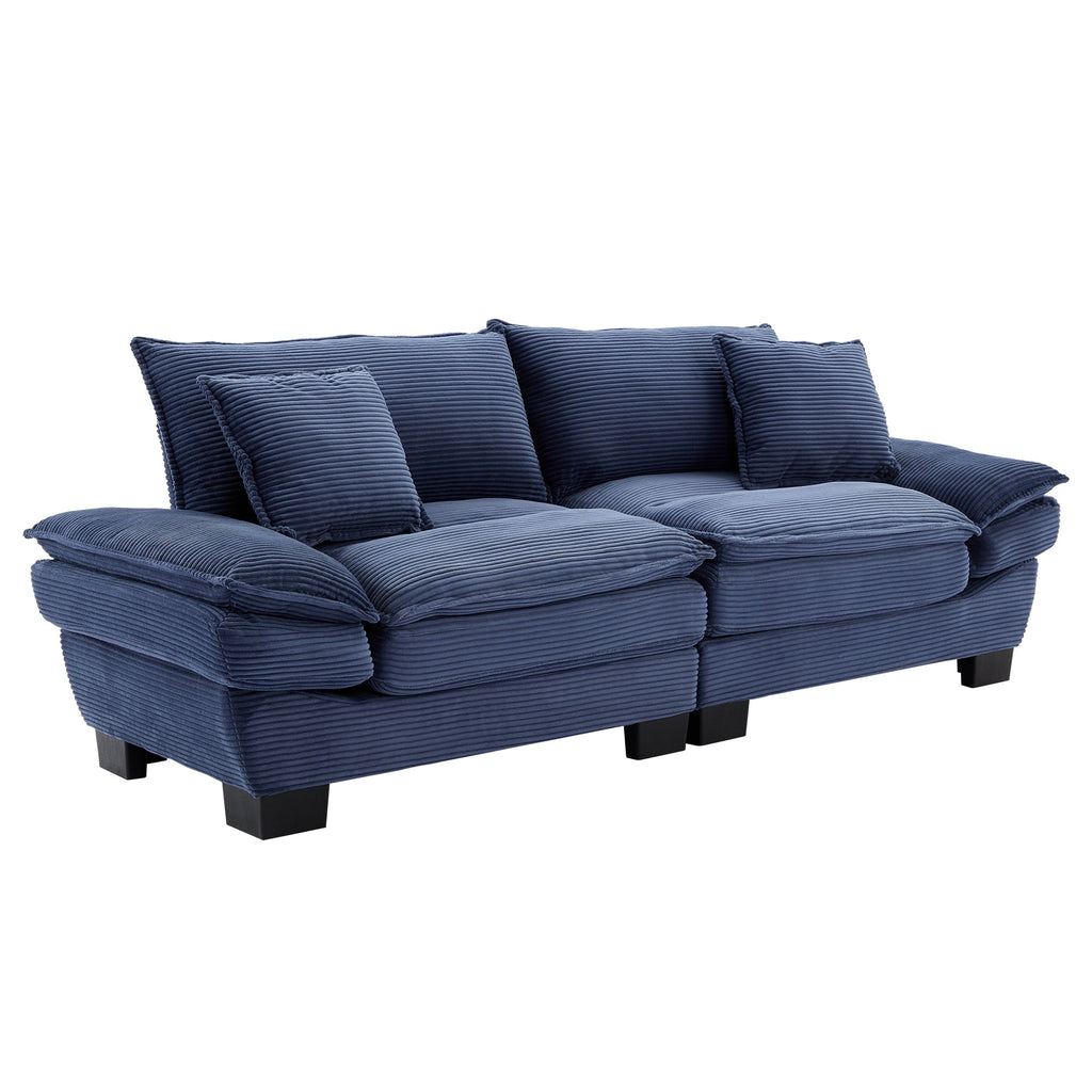 Corduroy Sofa  Couch Loveseat Sofa with Pillows