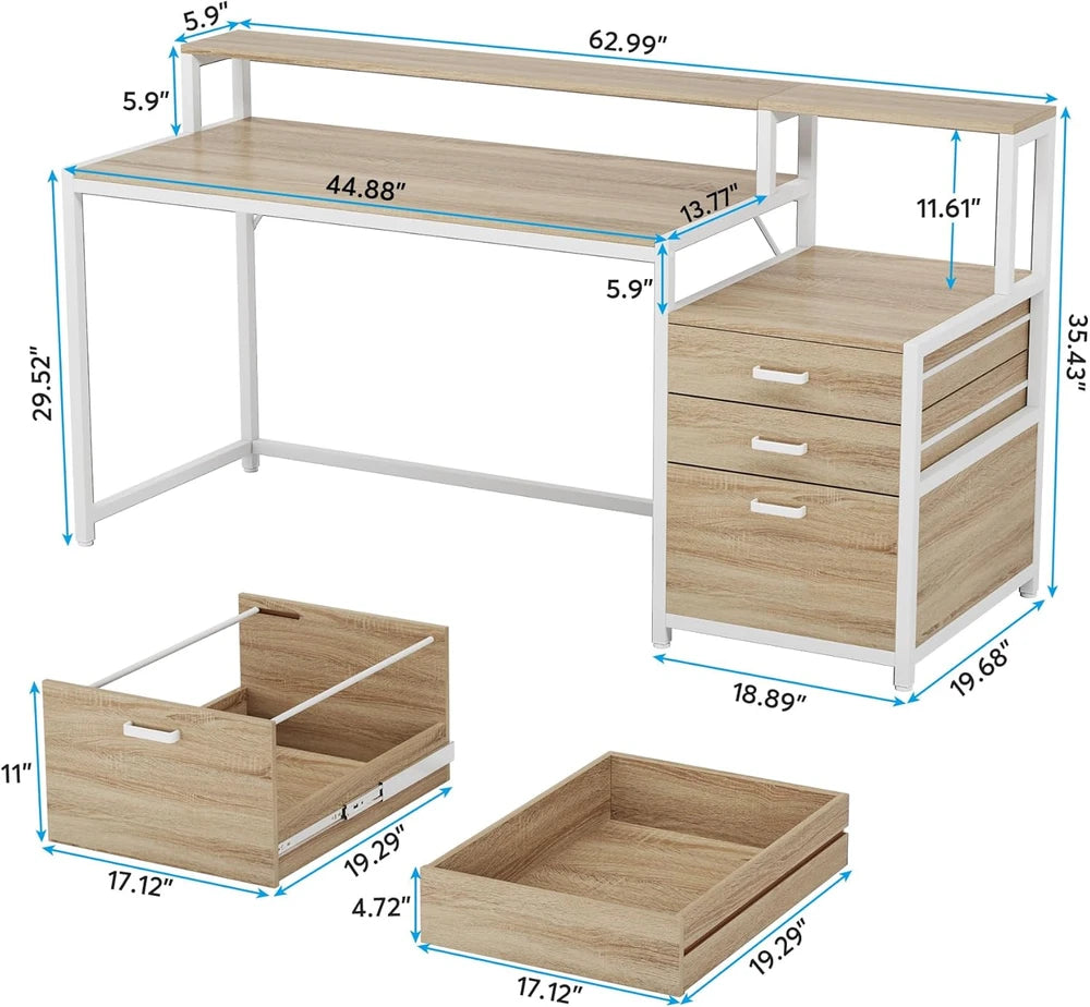 Tribesigns Computer Desk with File Drawer