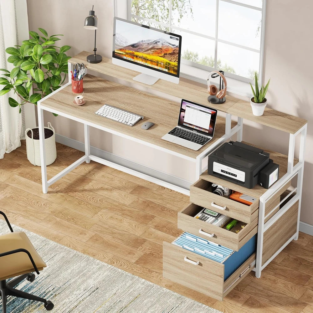 Tribesigns Computer Desk with File Drawer