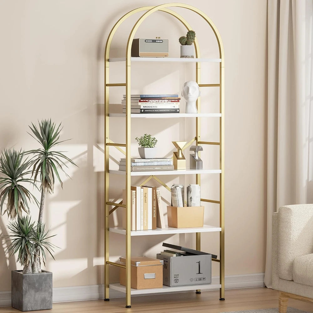 Gold Arched Bookshelf