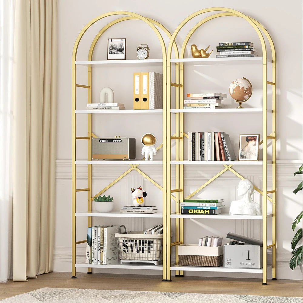 Gold Arched Bookshelf