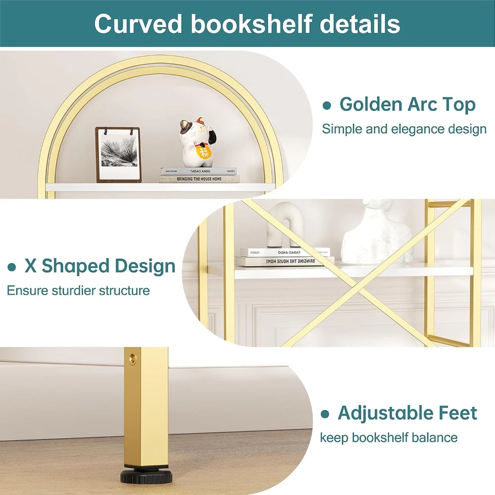Gold Arched Bookshelf