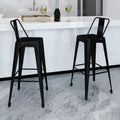 Bar Stools 2 pcs Black Steel
