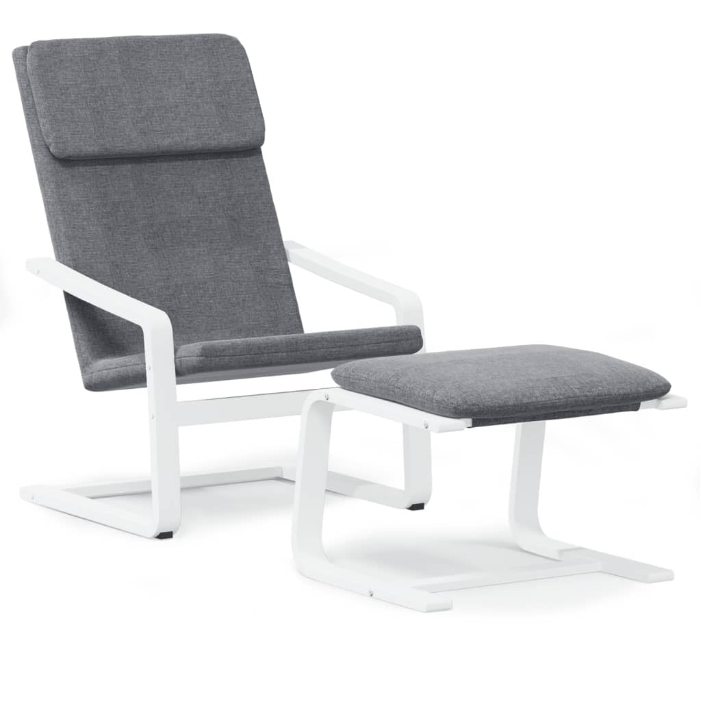 Relaxing Chair with Footstool Dark Gray Fabric
