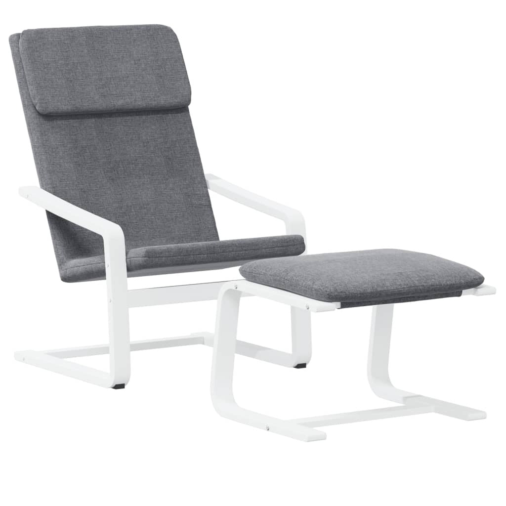 Relaxing Chair with Footstool Dark Gray Fabric