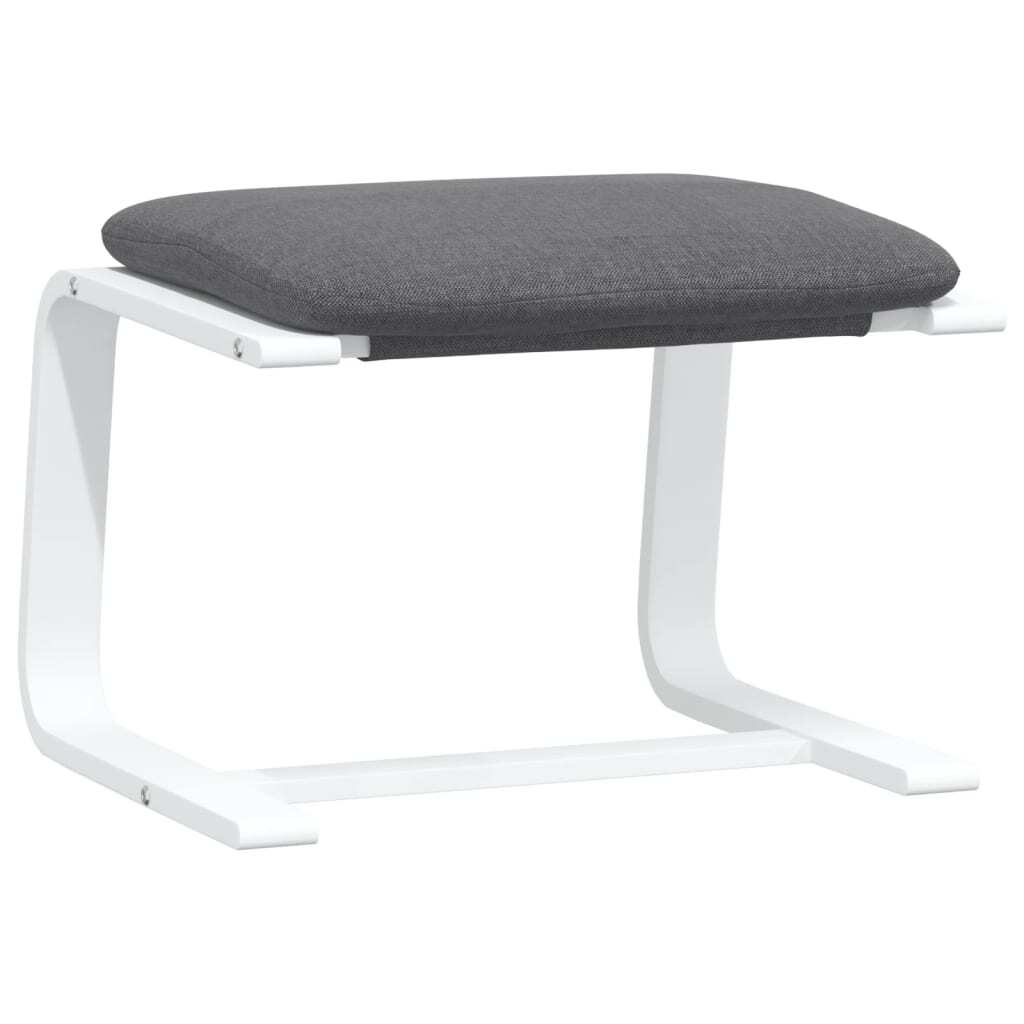 Relaxing Chair with Footstool Dark Gray Fabric
