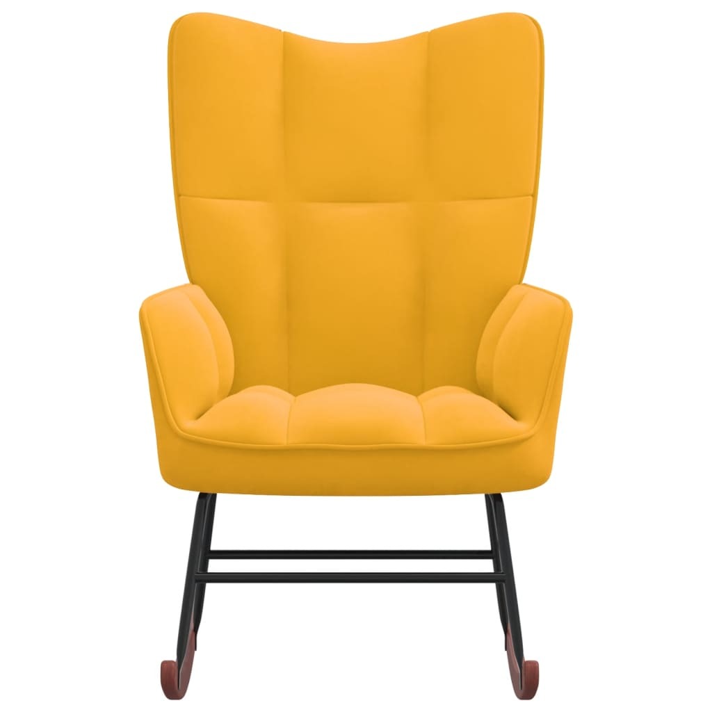 Rocking Chair Mustard Yellow Velvet