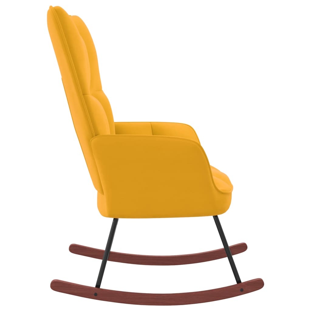Rocking Chair Mustard Yellow Velvet