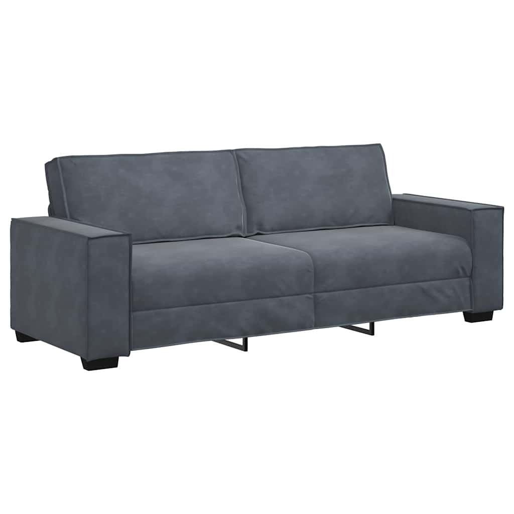 2 Piece Sofa Set with Cushions Dark Gray Velvet
