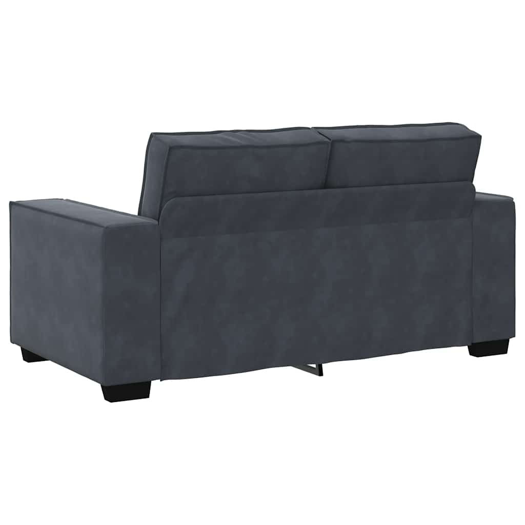 2 Piece Sofa Set with Cushions Dark Gray Velvet