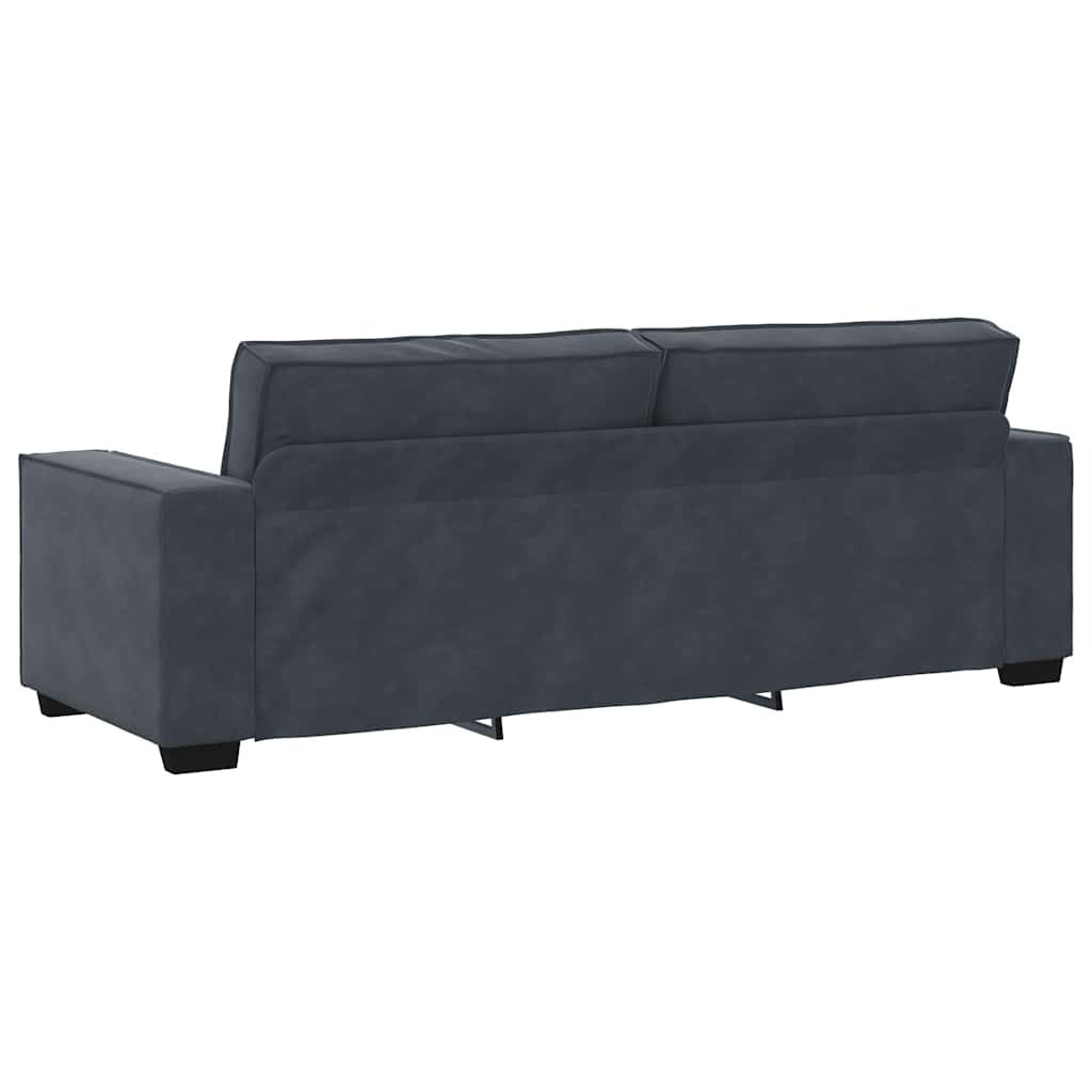 2 Piece Sofa Set with Cushions Dark Gray Velvet