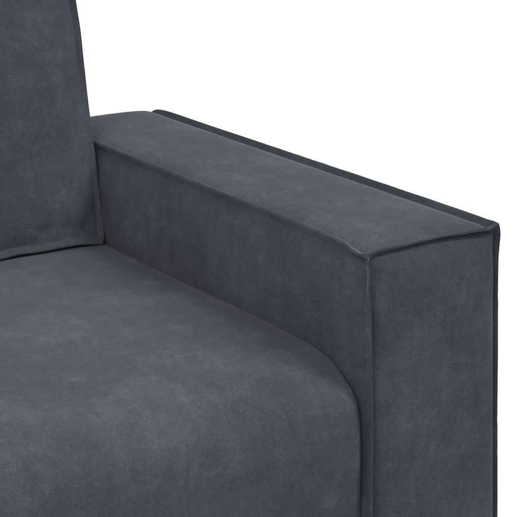 2 Piece Sofa Set with Cushions Dark Gray Velvet