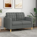 2-Seater Sofa Dark Gray 47.2" Fabric