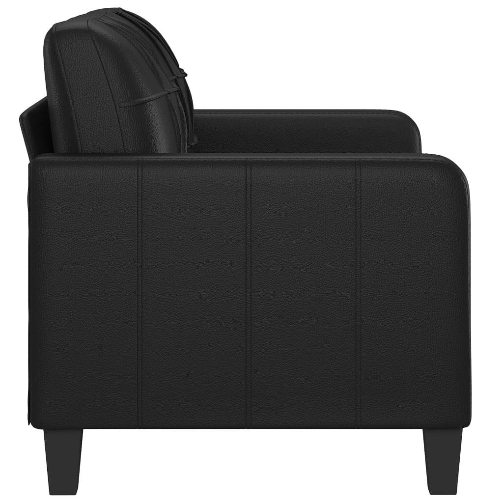 2-Seater Sofa Black 47.2" Faux Leather