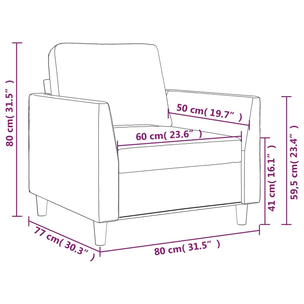 Sofa Chair Black 23.6" Faux Leather