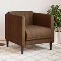 Sofa Chair Brown Faux Suede Leather