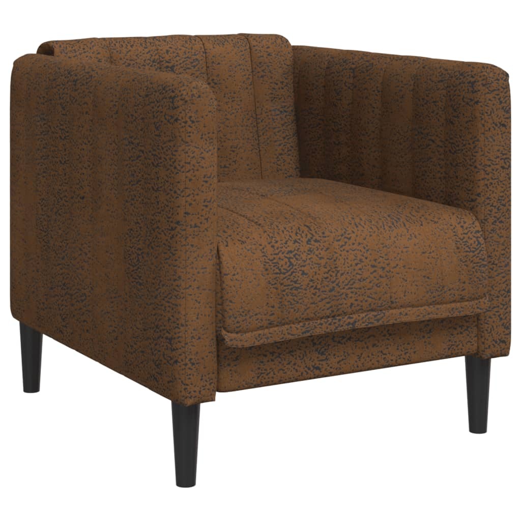 Sofa Chair Brown Faux Suede Leather