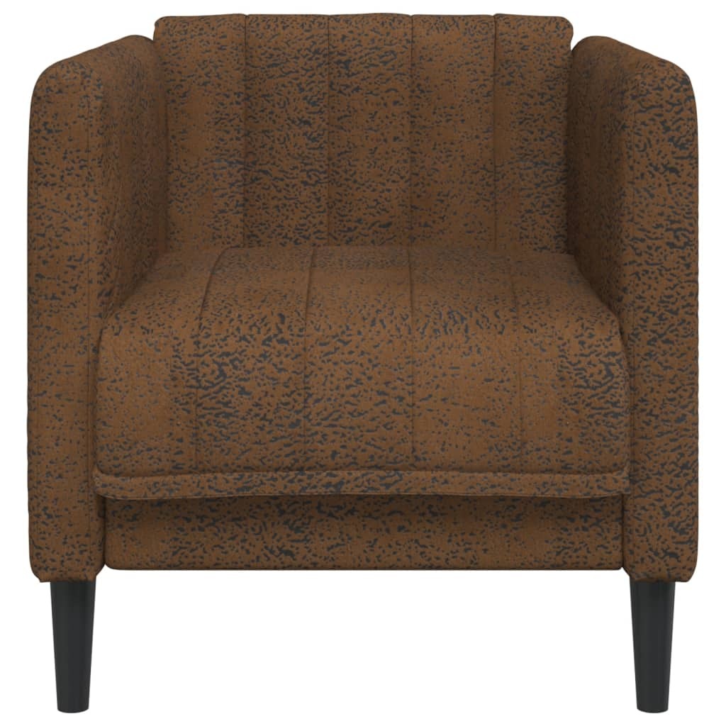 Sofa Chair Brown Faux Suede Leather