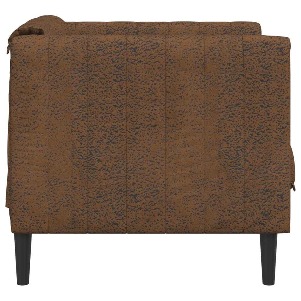 Sofa Chair Brown Faux Suede Leather