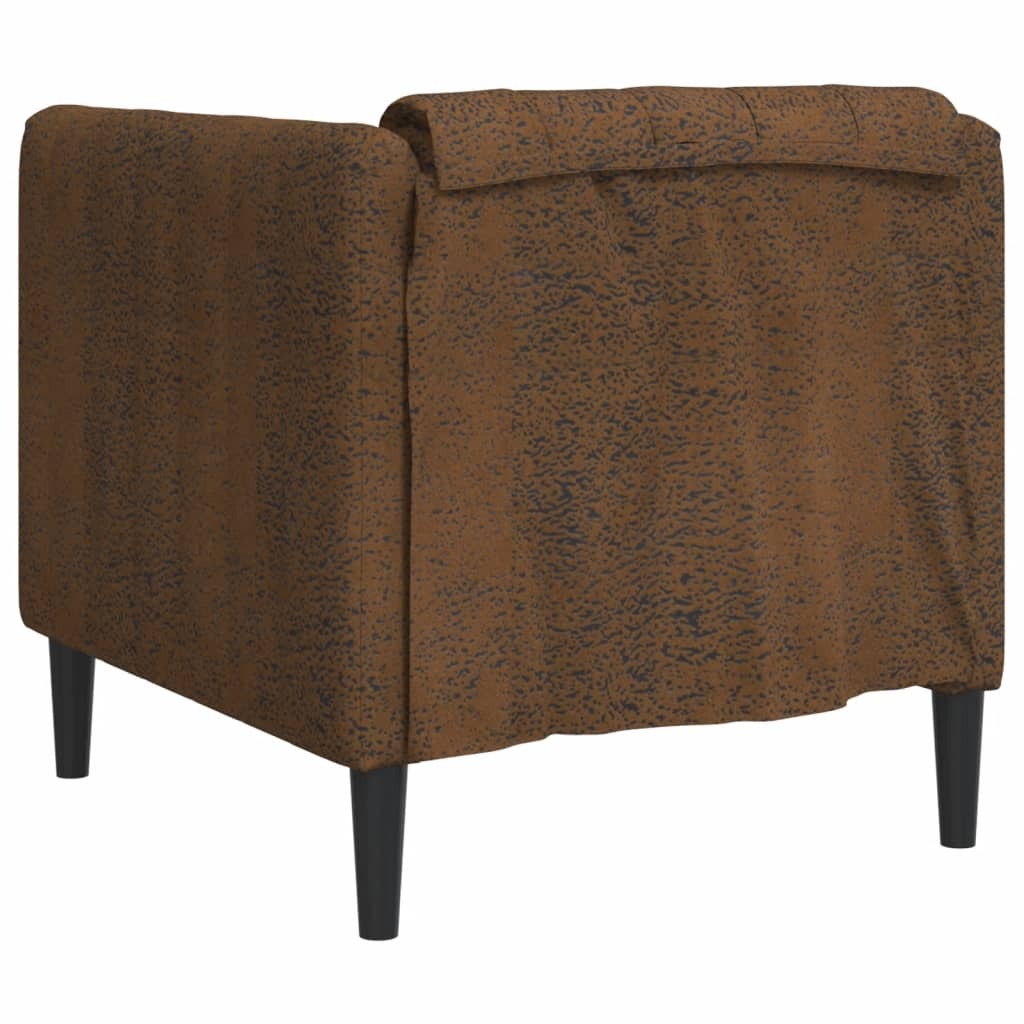 Sofa Chair Brown Faux Suede Leather