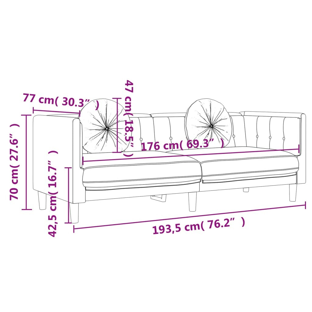 Sofa with Cushions 3-Seater Black Velvet