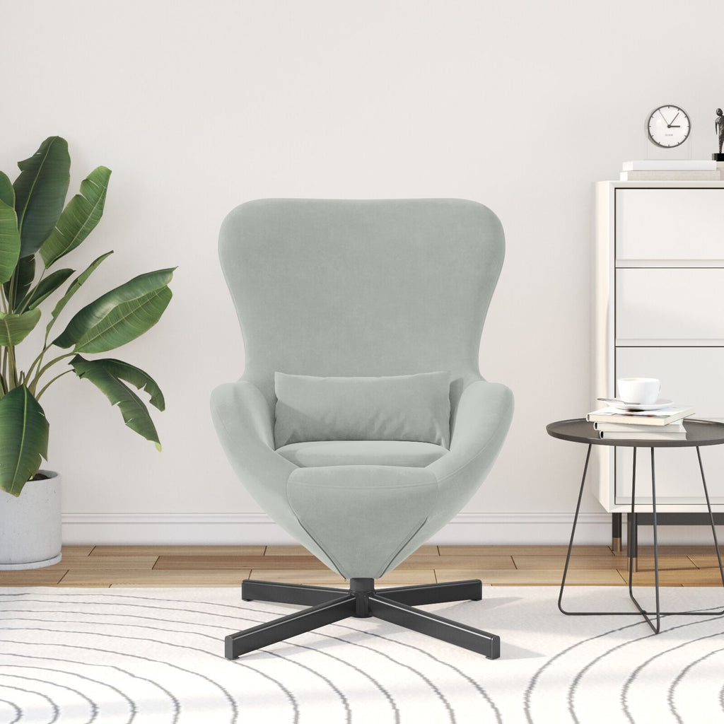 | Egg Chair | Light Grey 24.80 x 28.74 x 35.43 in Velvet
