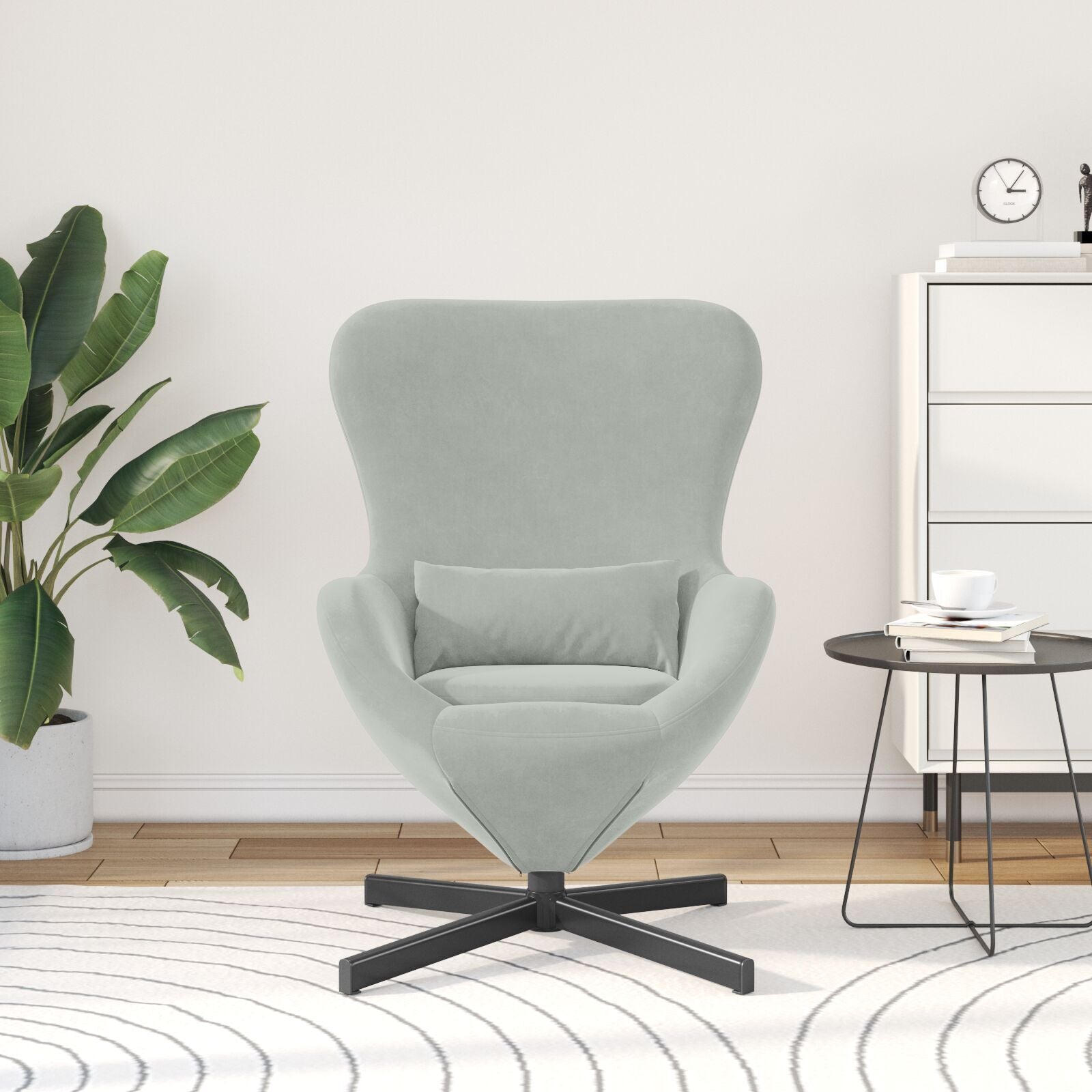 | Egg Chair | Light Grey 24.80 x 28.74 x 35.43 in Velvet
