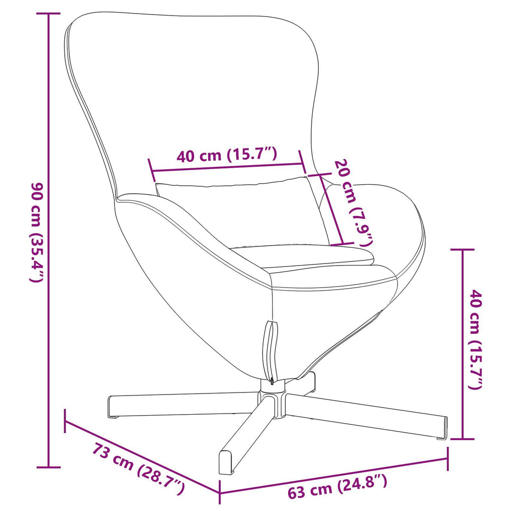 | Egg Chair | Light Grey 24.80 x 28.74 x 35.43 in Velvet