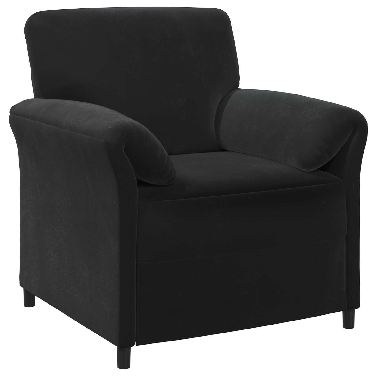 1-Seater Sofa Black 34.65 x 32.68 x 37.40 in Velvet