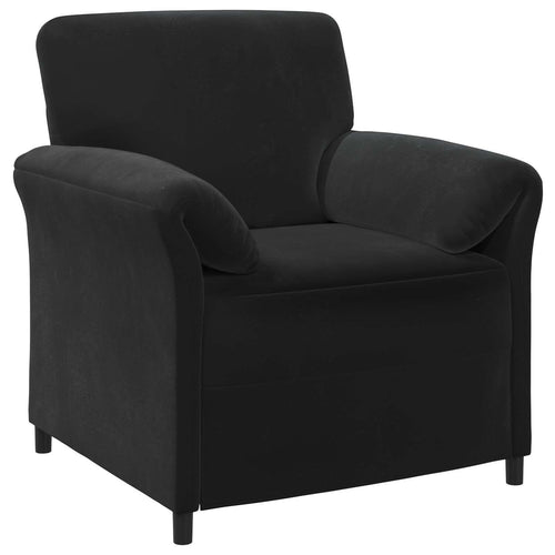 1-Seater Sofa Black 34.65 x 32.68 x 37.40 in Velvet