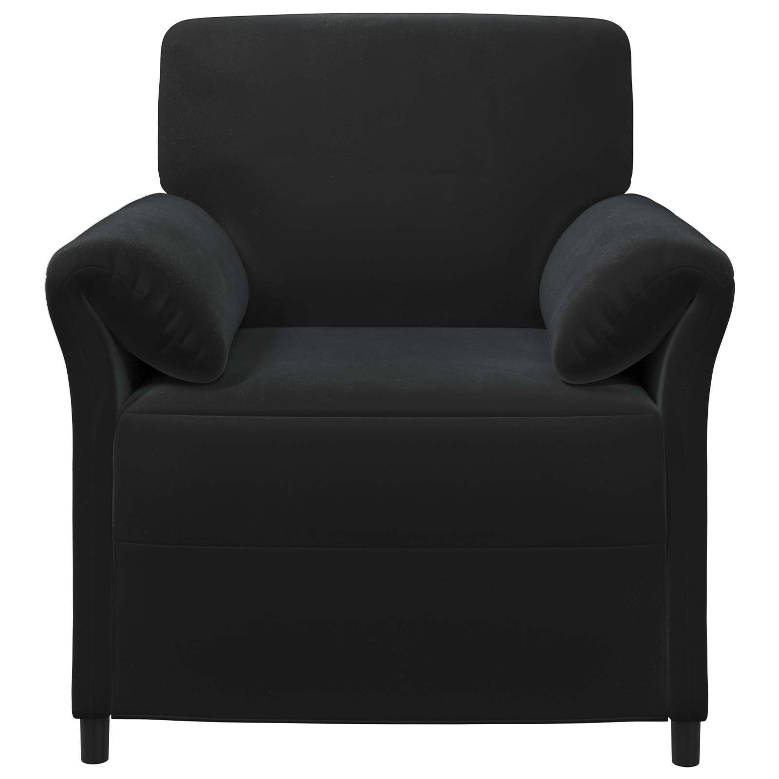 1-Seater Sofa Black 34.65 x 32.68 x 37.40 in Velvet