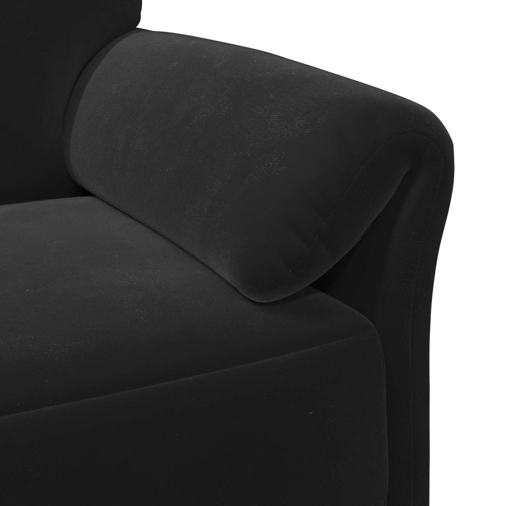 1-Seater Sofa Black 34.65 x 32.68 x 37.40 in Velvet