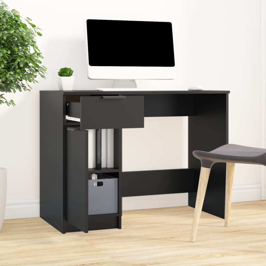 Desk Black 39.4"x19.7"x29.5" Engineered Wood