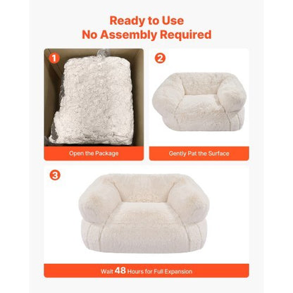 Bean Bag Chair, BeanBag Sofa Chair with Armrests for Adults, Fluffy Plush & High-Density Foam Filling Adult Bean Bag with Zapper, Comfy Lazy Sofa Chair Ideal for Living Room, Bedroom, Beige
