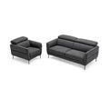 Modern Couched Sofa set with Adjustable Headrest-Gray - Color: Gray