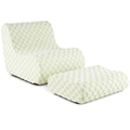 Bean Bag Chair with Ottoman and High Elasticity Sponge-Green - Color: Green