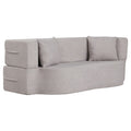 75.5 inch Folding Sofa Bed 2-in-1 Convertible Teddy Fleece Floor Loveseat with 2 Comfortable Pillows-Gray - Color: Gray