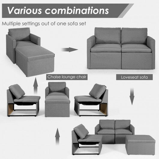 Convertible L-Shaped Sectional Sofa Couch with Reversible Chaise-Green