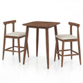 3 Pieces Bar Table and Chairs Counter Height Kitchen Table with 2 Bar Stools