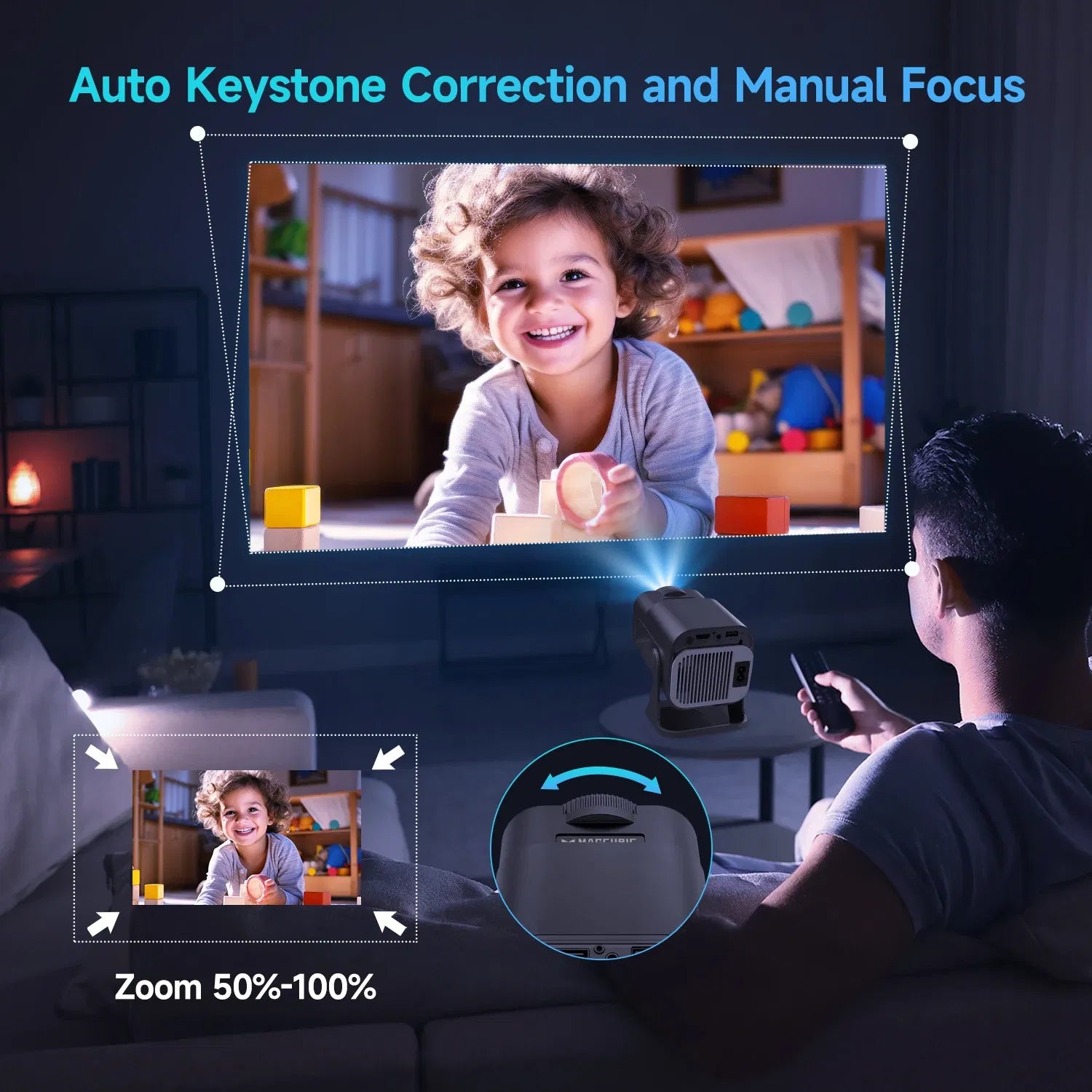 Color: color1, Plug Type: UK Plug - Magcubic HY320 Mini Newly Native 720P Android 11 4K Projector 300ANSI Wifi6 BT5.0 Cinema Outdoor Portable 180? Rotable Projector