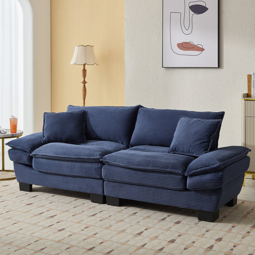 Corduroy Sofa  Couch Loveseat Sofa with Pillows